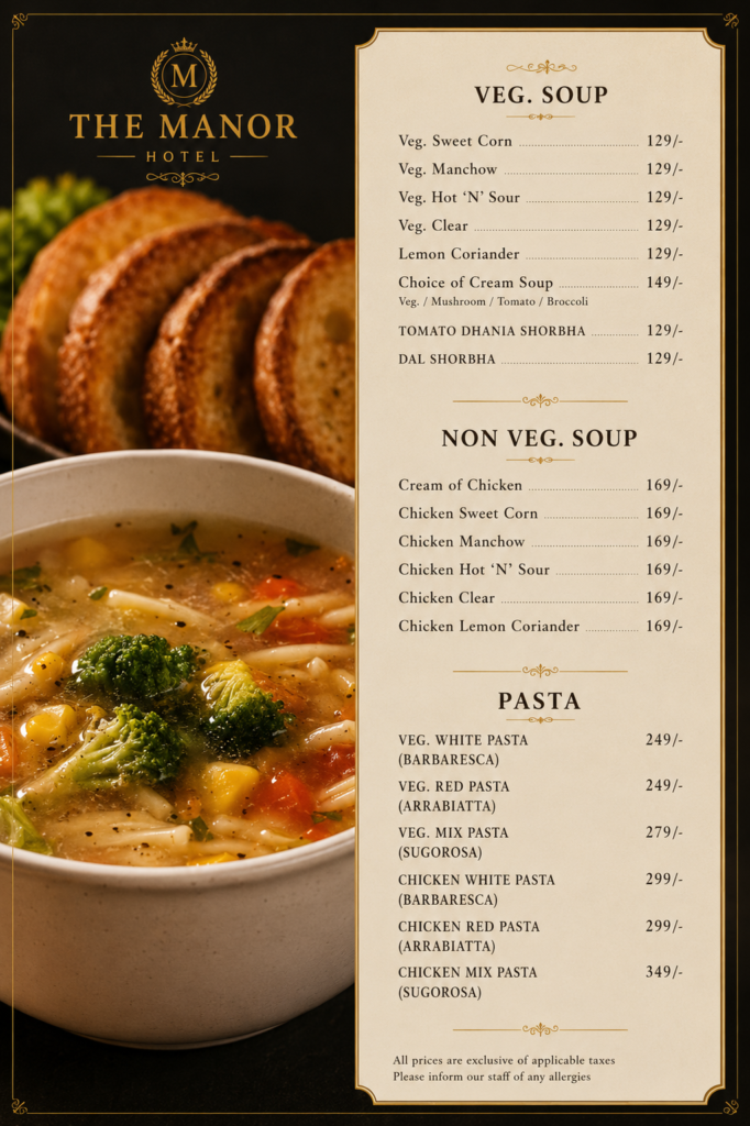 Discover the Finest Dining Experienceat hotel the Manor