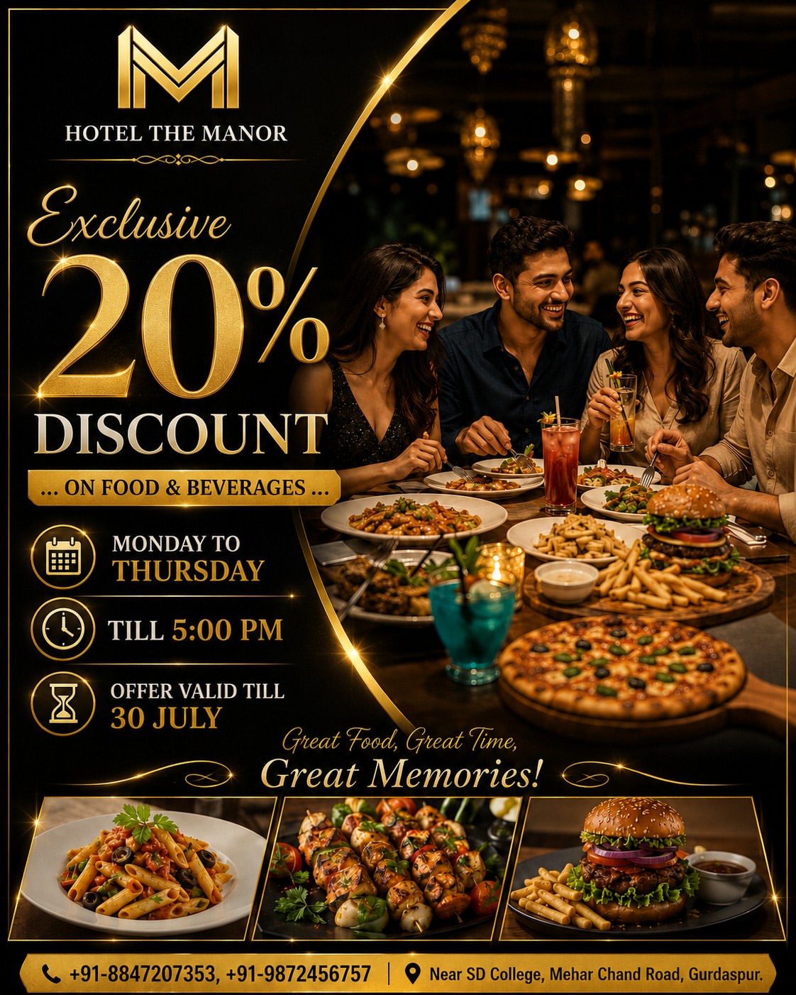 Dining and food experience at Hotel The Manor